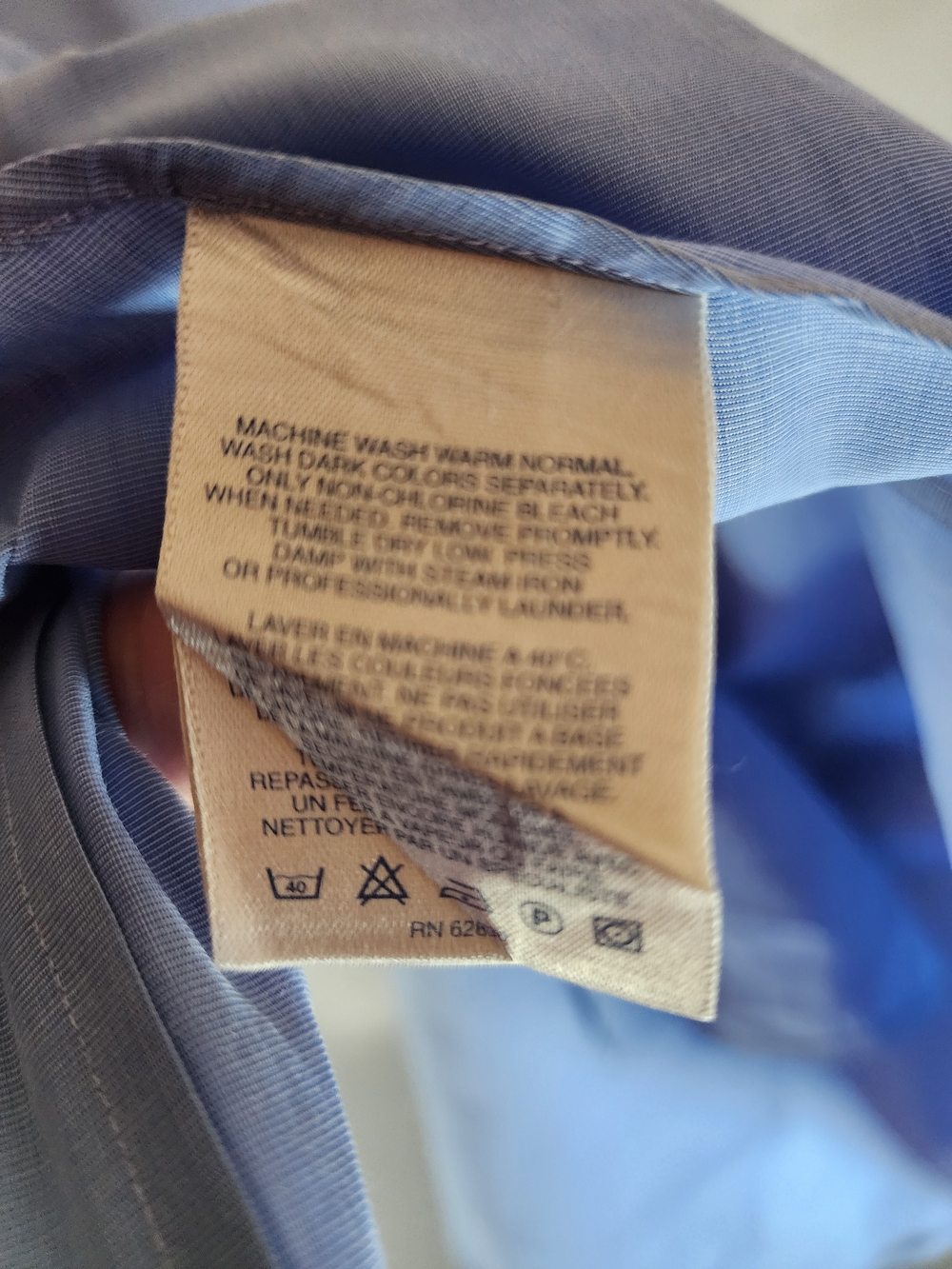 Lands' End Men's Button-Down Dress Shirt - Light Blue - Picture 5 of 6